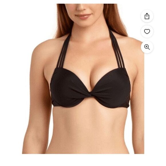 NWOT California Waves BLACK Juniors' Underwire Push-up Bikini Swim Top - Picture 1 of 9